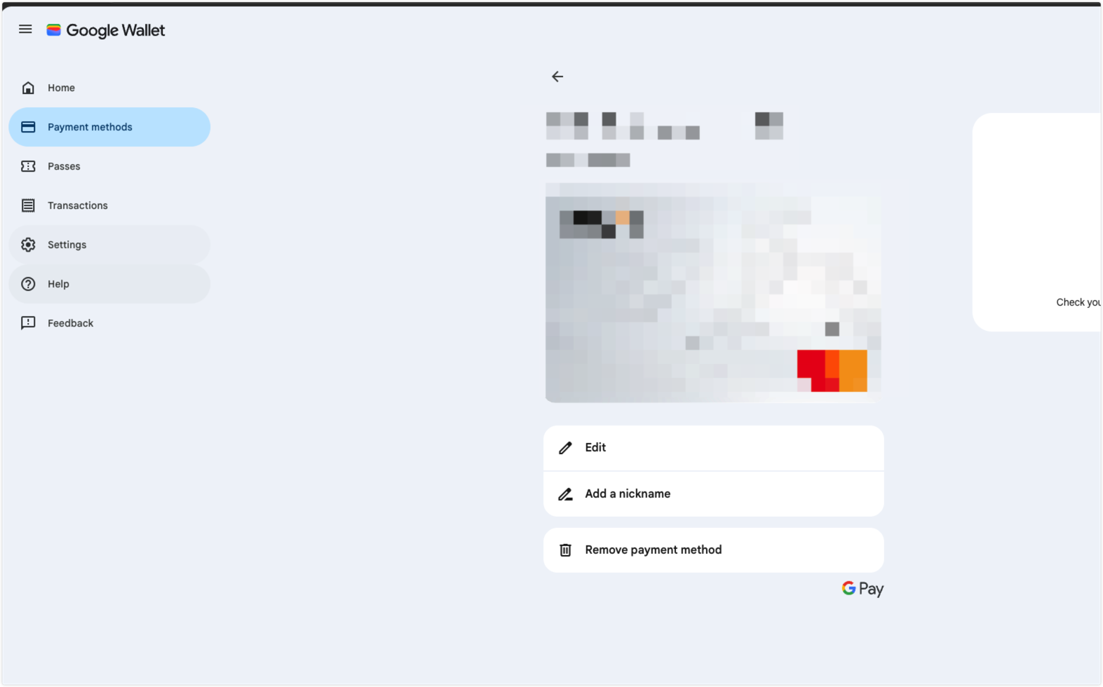 在 Google Wallet 中移除旧的付款方式